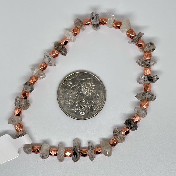 Herkimer NY quartz bracelet stretchy handmade - Picture 7 of 8